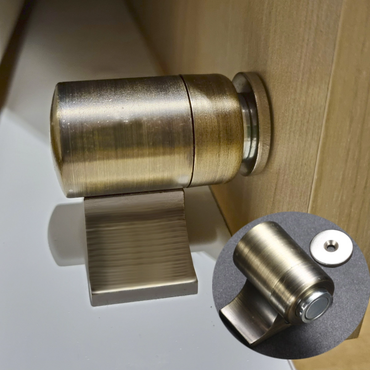 Fixador Prendedor Trava De Porta Magnético Cor Bronze Super Imã De Neodímio