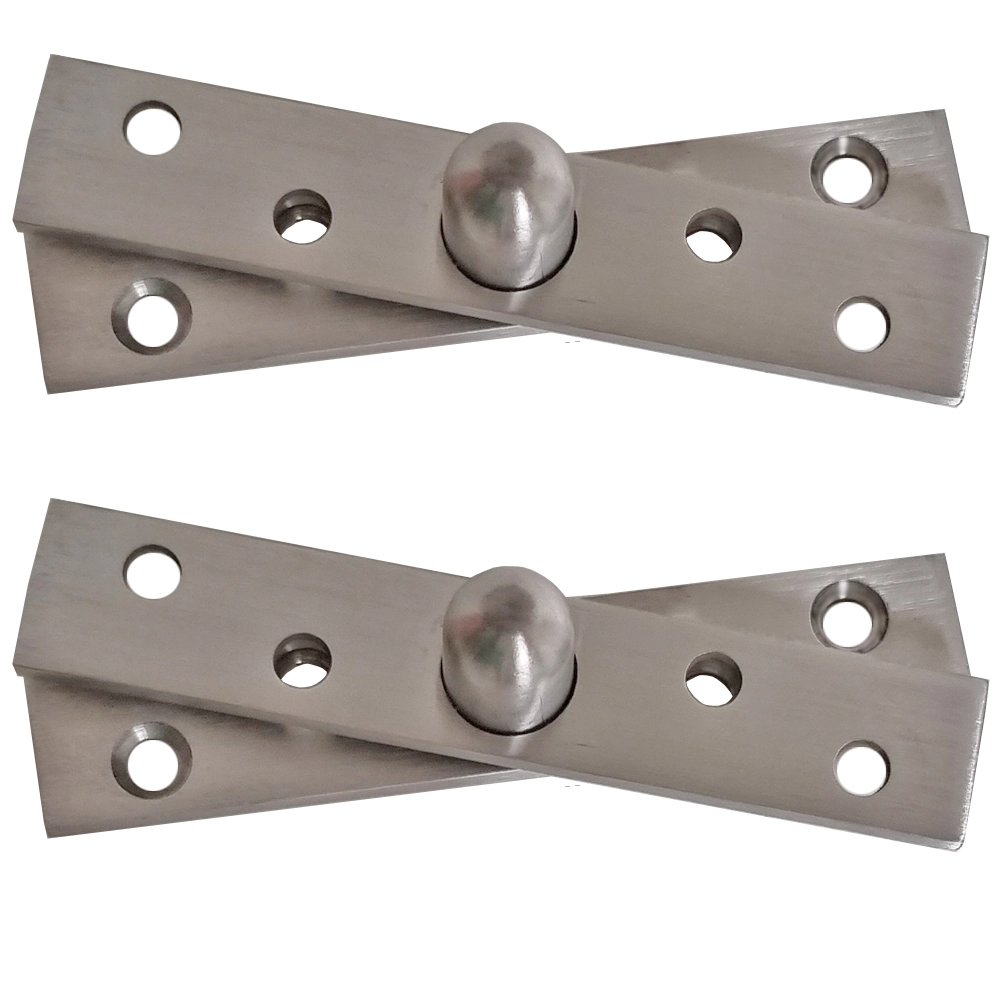 Kit 2 Dobradiças Pino Pivotante Aço Inox Porta Giratória 360° -100x18mm