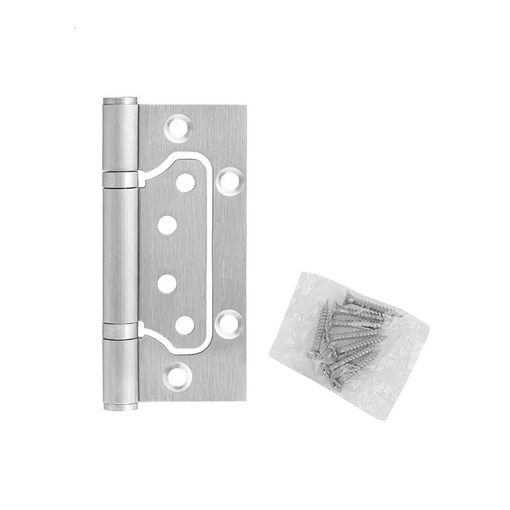 Dobradiça Porta Sobrepor De Aço Inox Mais Resistente
