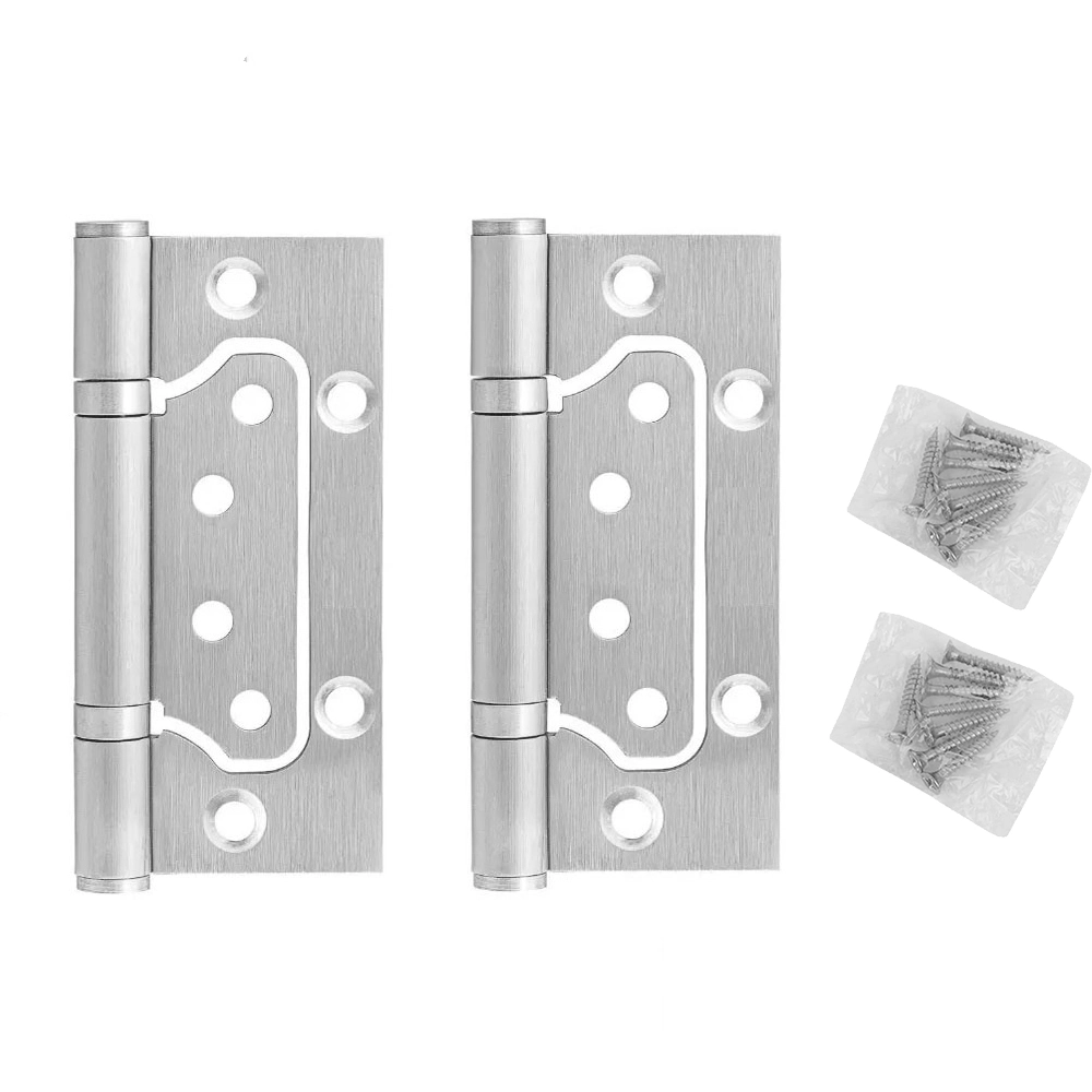 Dobradiça Porta Sobrepor 2 Peças De Aço Inox Mais Resistente