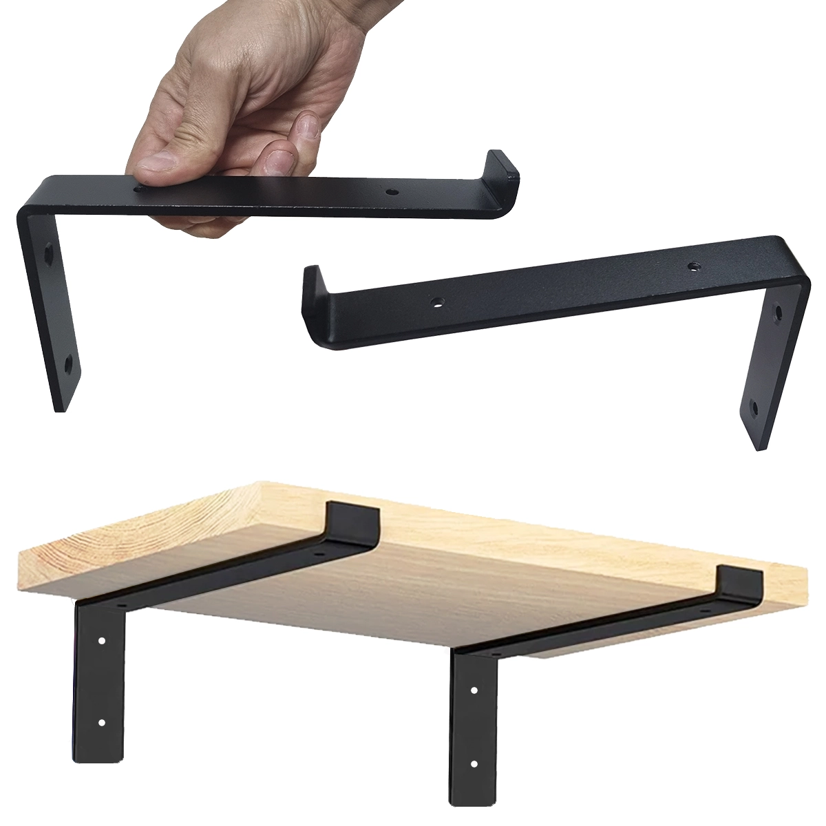 4pçs Mão Francesa Suporta 70kg O Par Prateleira 20cm Suporte