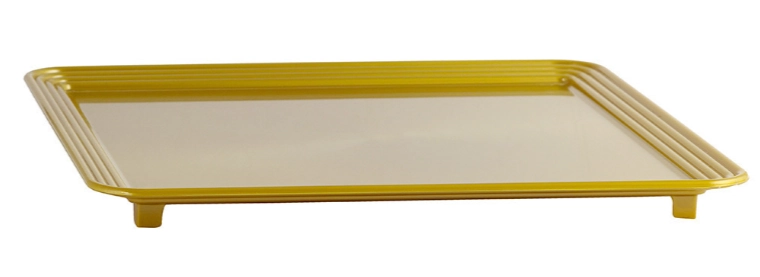 Bandeja Retangular Dourado 28x14cm Rofida Festas