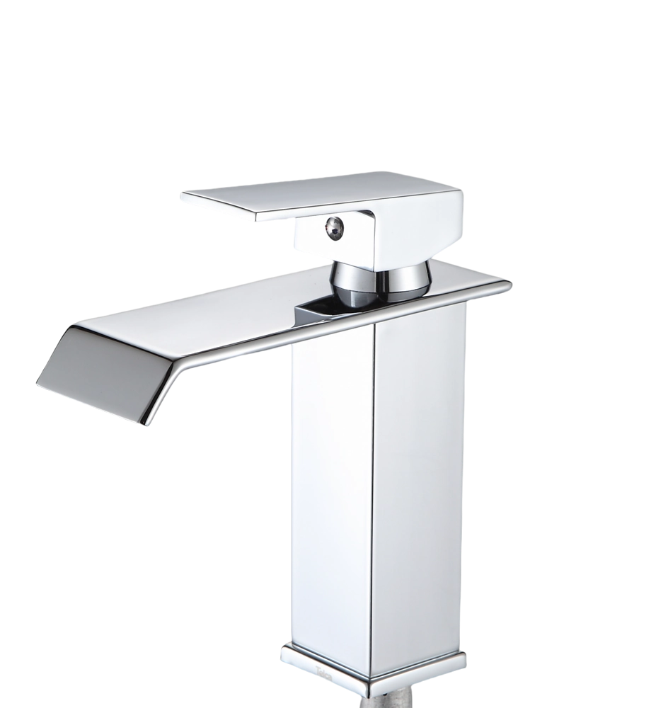 Torneira Para Banheiro Cascata Baixa Misturador Monocomando Aço Cromado
