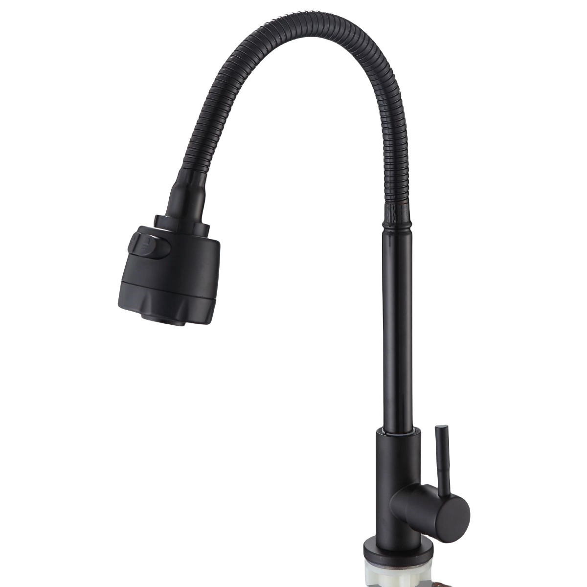 Torneira Pia Cozinha Flexível Preta AÇO INOX Gourmet 2 Saída Água 1/4 Volta