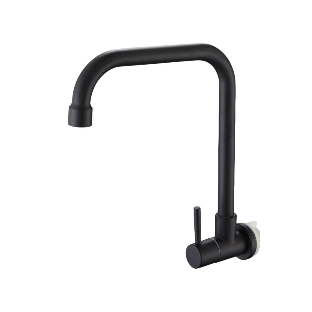 Torneira De Parede Para Cozinha 1/4 Volta Preto Fosco AÇO INOX Luxo