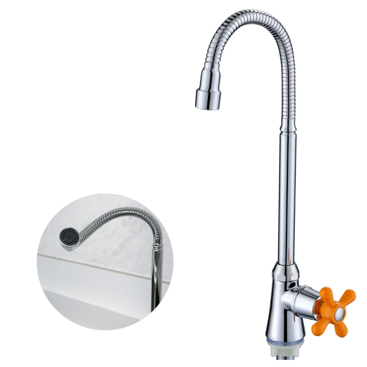 Torneira Gourmet Pia Cozinha Cromada 1/4 de Volta Flexível