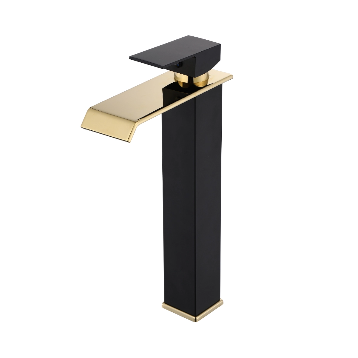 Torneira Cascata Preta Dourada Alta Misturador Monocomando