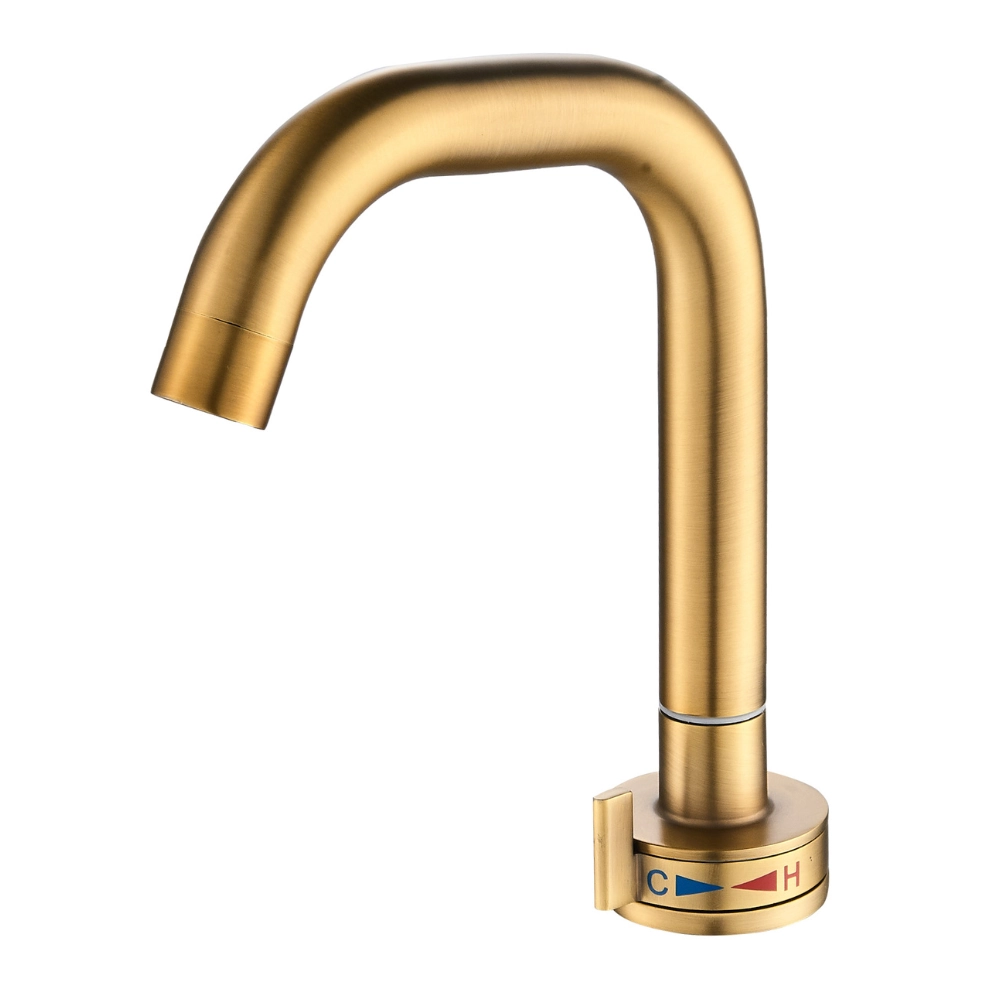 Torneira Lavatório Clean Arco Antigo Bronze com Misturador