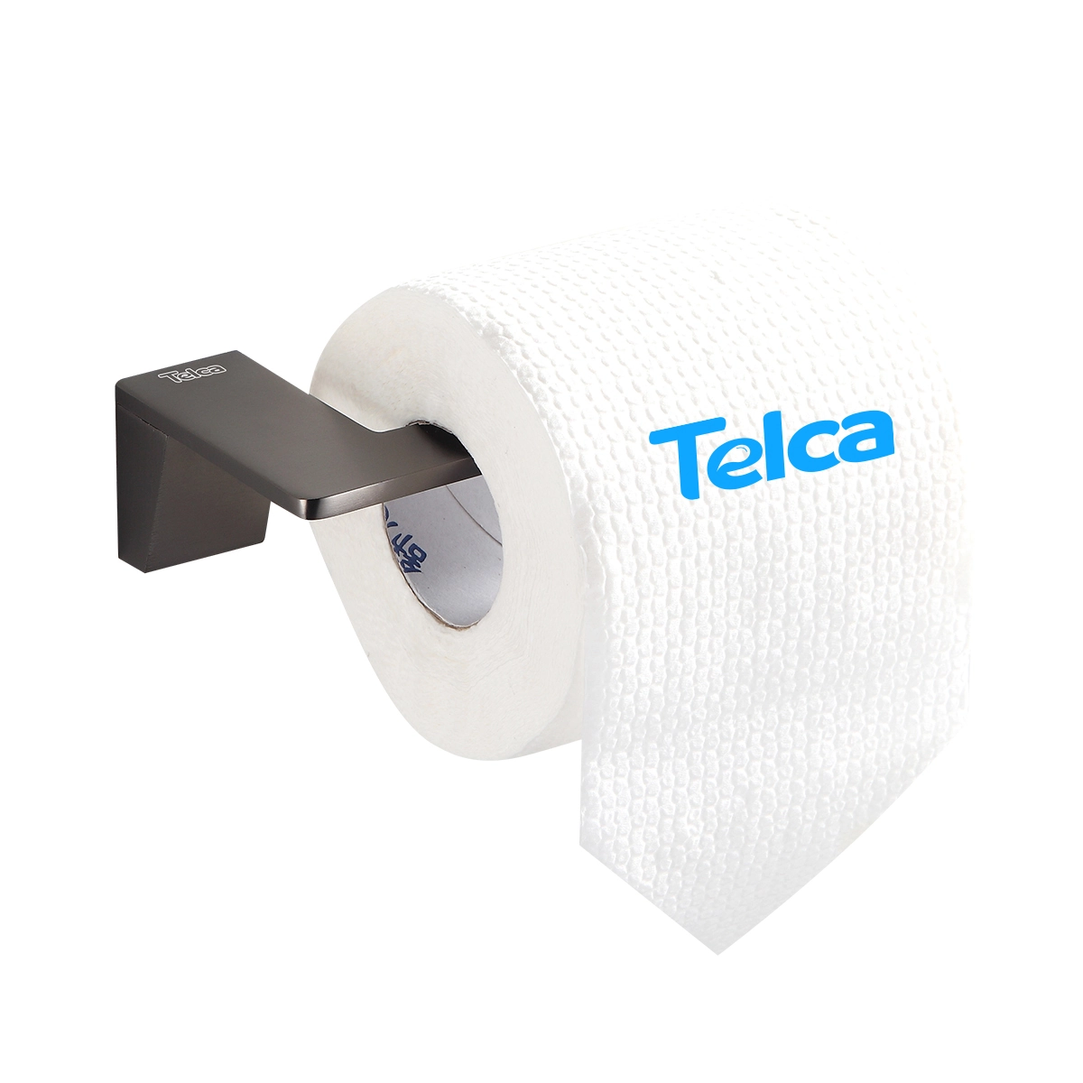 Porta Papel Higienico em Aço Inox Parede de Banheiro Cinza