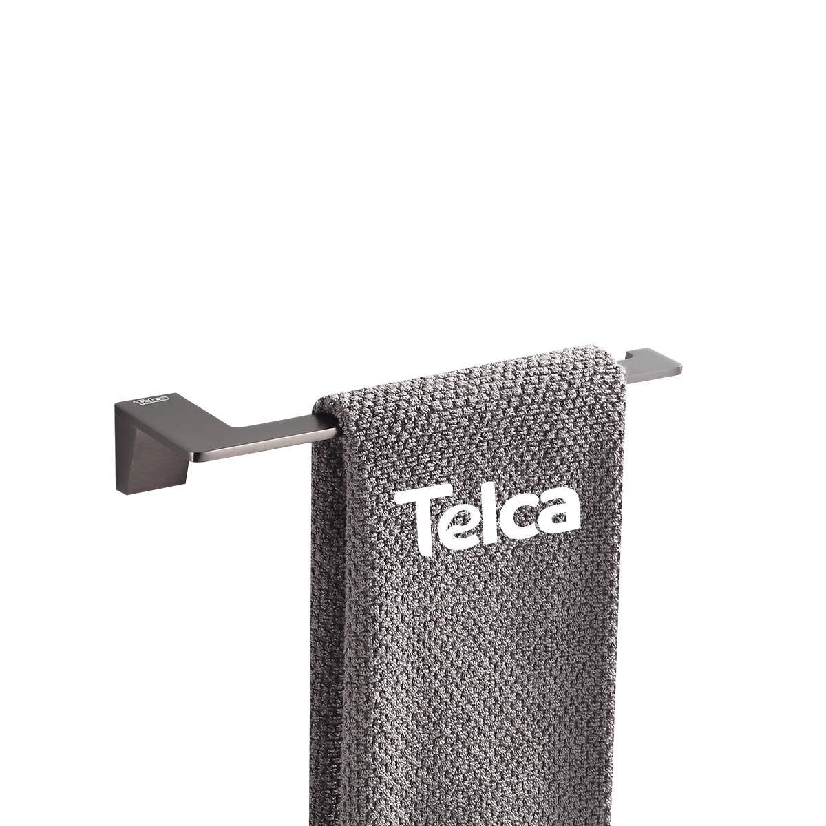 Porta Toalha de Rosto Cinza Suporte Aço Inox Parede Banheiro