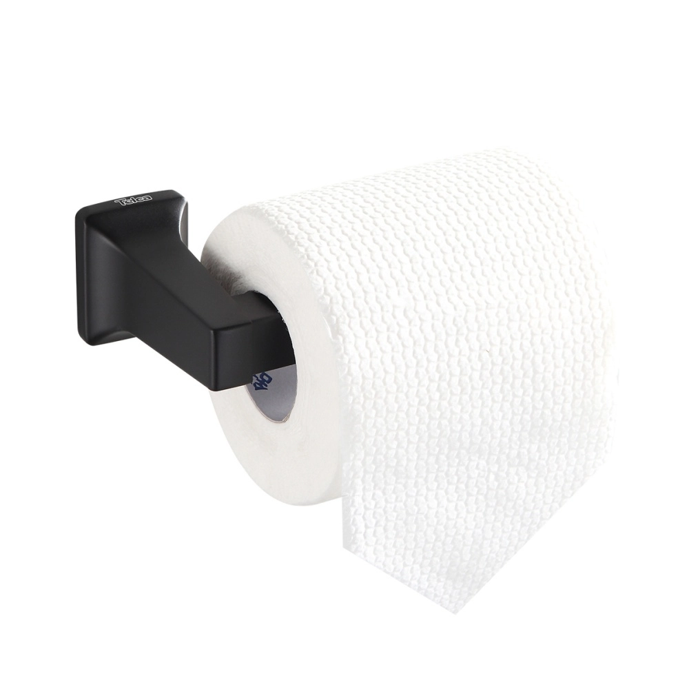 Porta Papel Higienico Preto Fosco Metal Papeleira de Parede