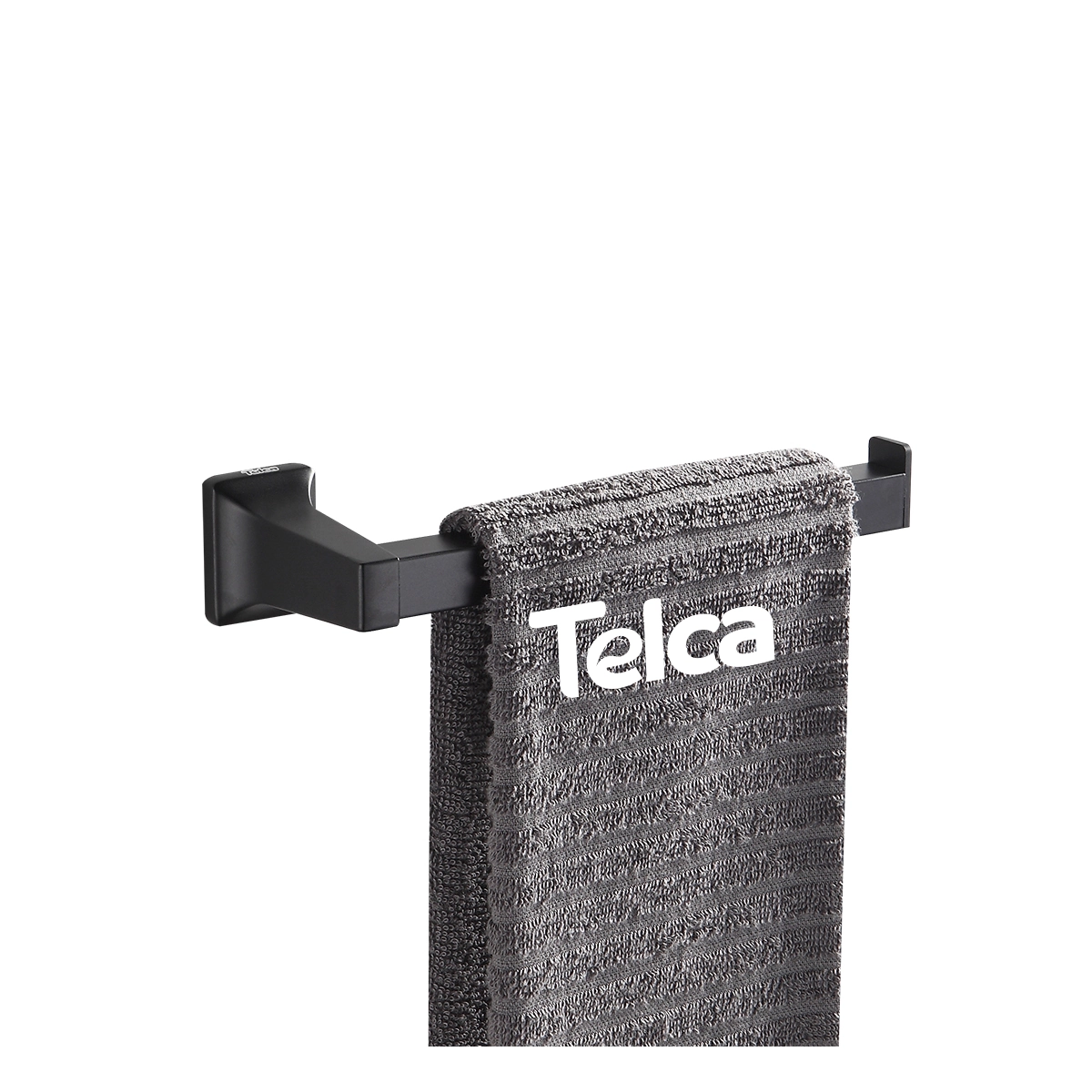 Porta Toalha Suporte De Parede Banheiro Preto Luxo Metal