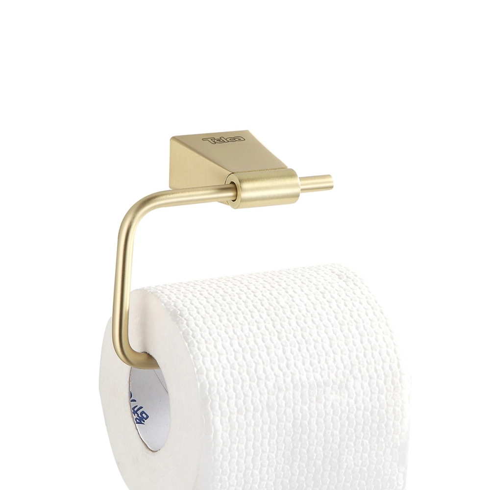 Porta Papel Higienico Parede Dourado Escovado Luxo Metal