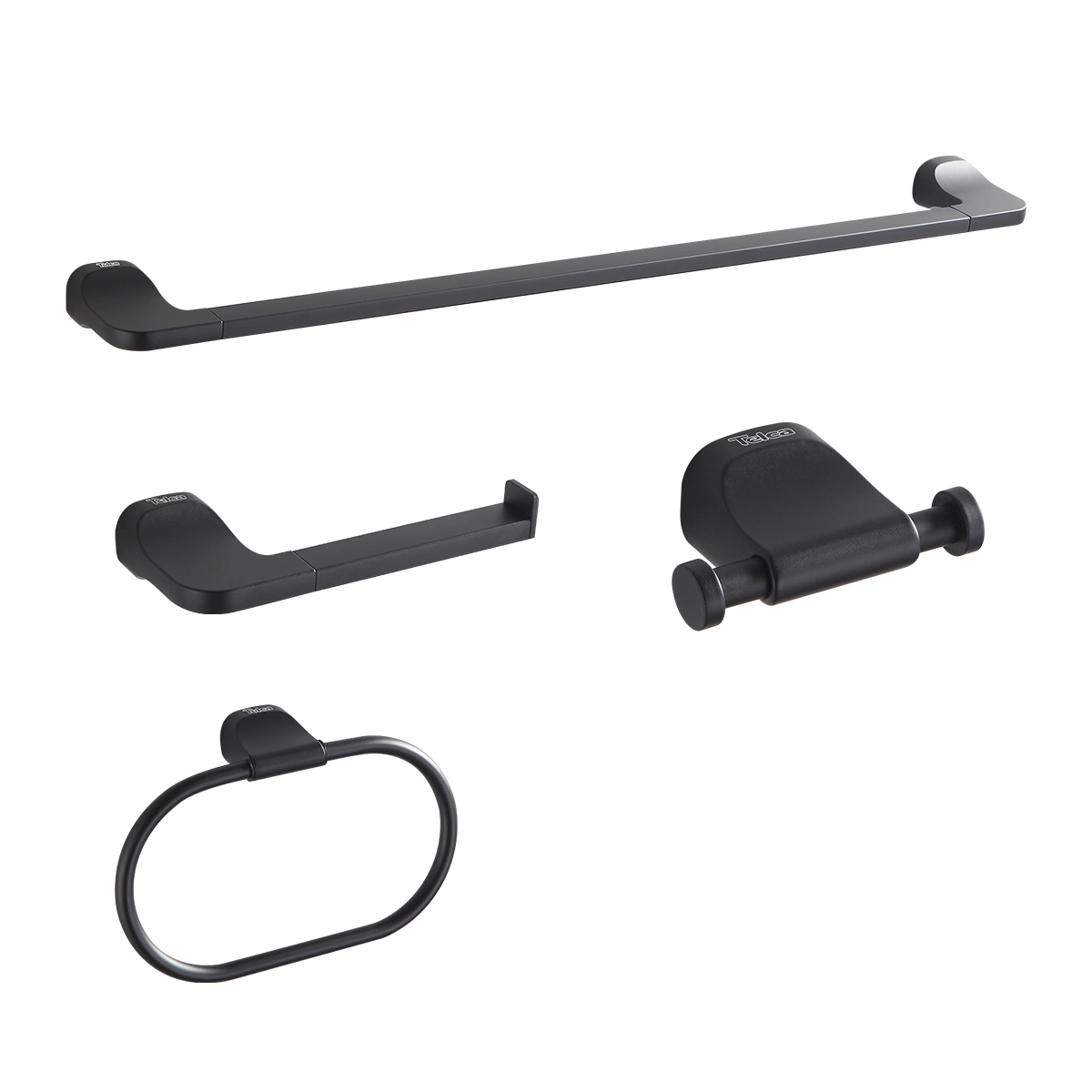 Kit Acessórios Banheiro Preto Fosco Suporte Toalhas E Papel