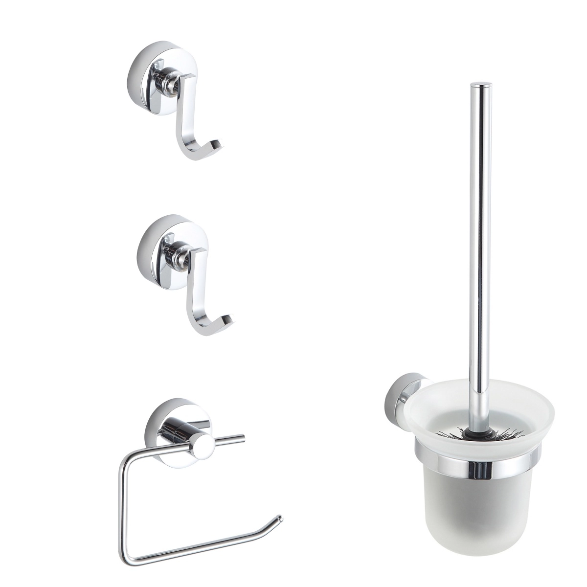 Kit Acessórios Para Lavabo 4 Peças Cromado Brilhante