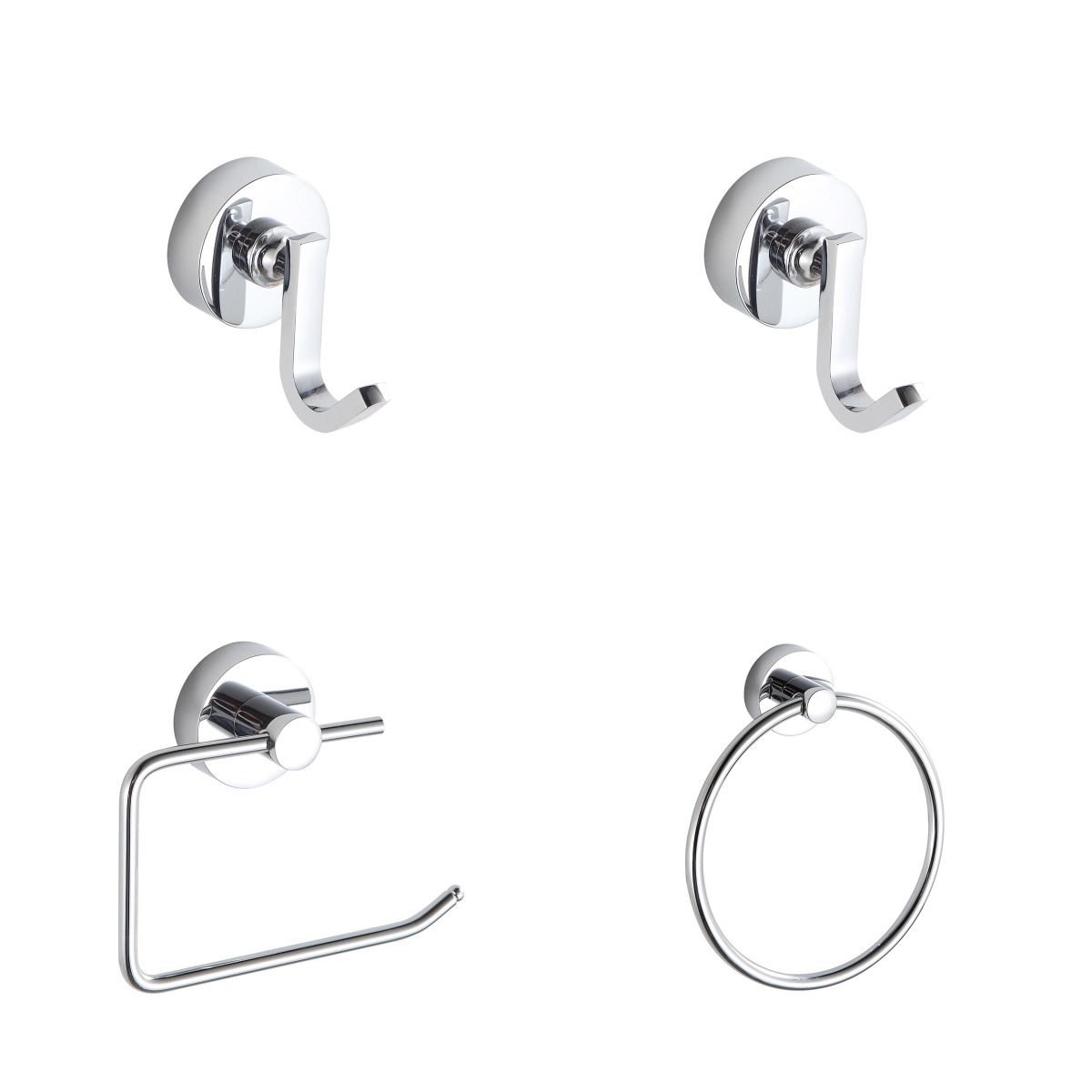 Kit Banheiro Lavabo 4 Acessórios Cromado Brilhante