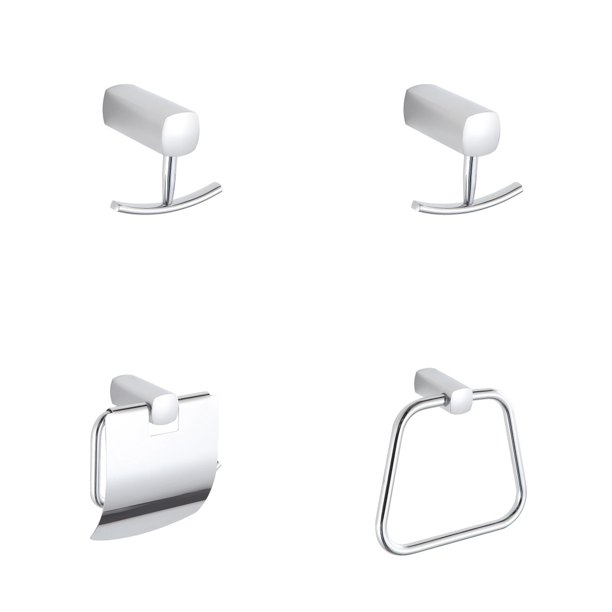 Kit 4 Acessórios Cromados Para Banheiro Lavabo