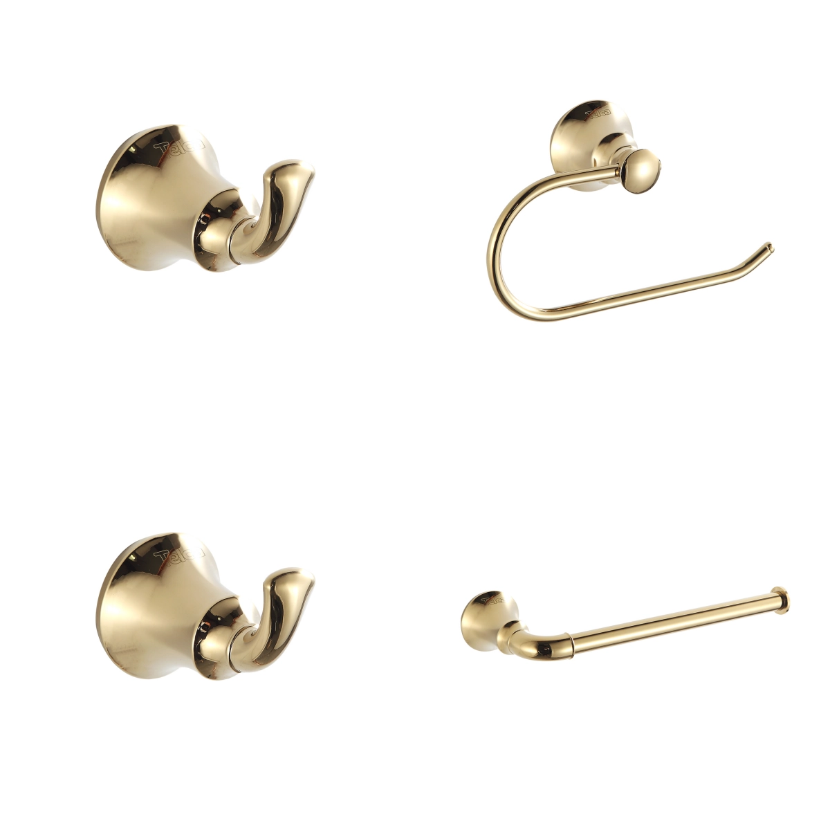 Kit 4 Acessórios Dourado Brilhante Para Banheiro Lavabo