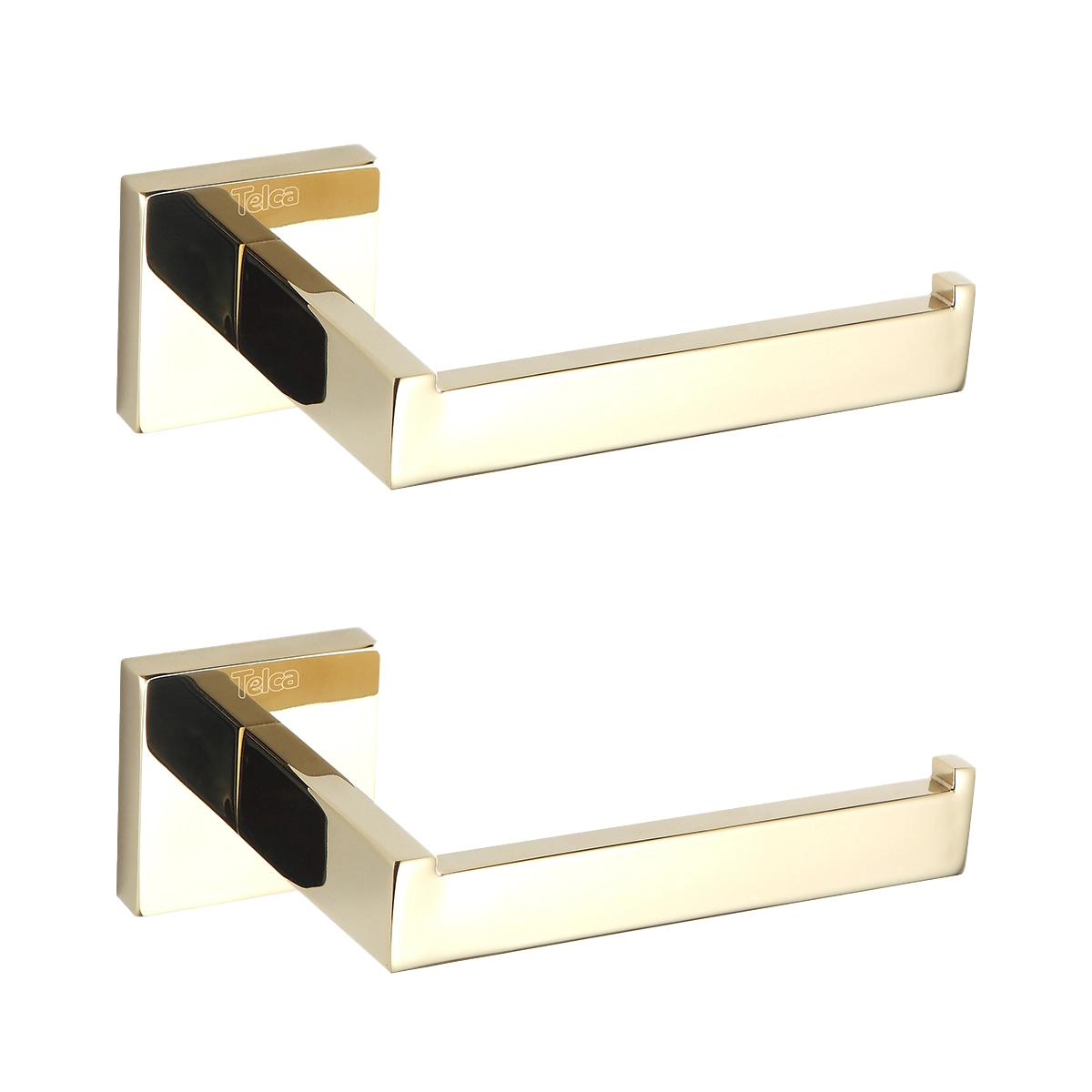 Kit 2 Suporte Papel Higiênico Papeleira Aço Inox Dourado
