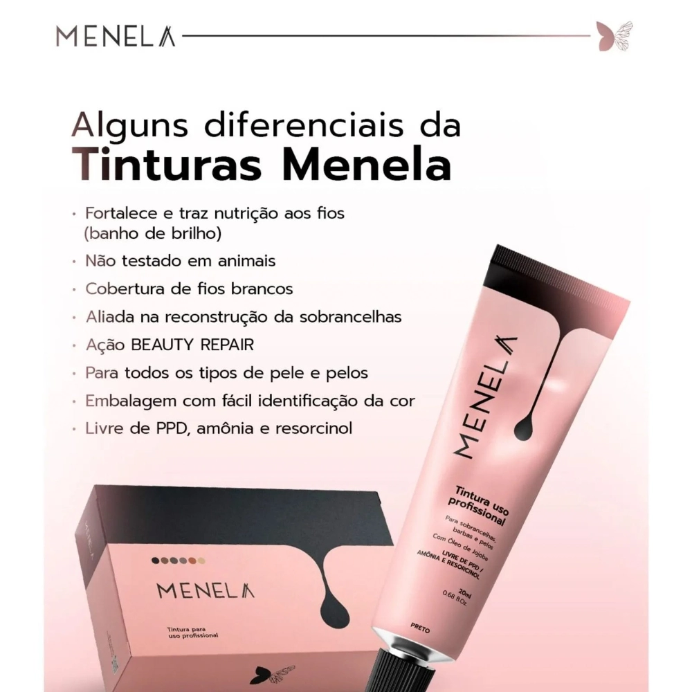 Tintura P/sobrancelha Menela Marrom 20ml