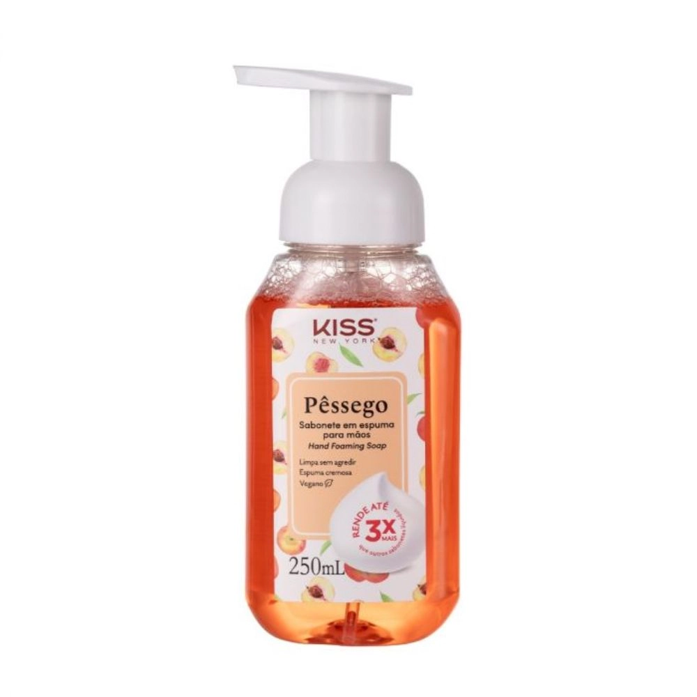 Sabonete Espuma Para As Mãos Pêssego Kiss New York Frasco 250ml
