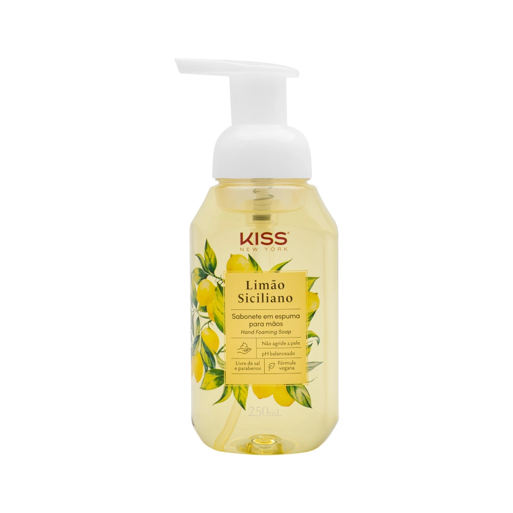 Sabonete Espuma Para As Mãos Limão Siciliano Kiss New York Frasco 250ml