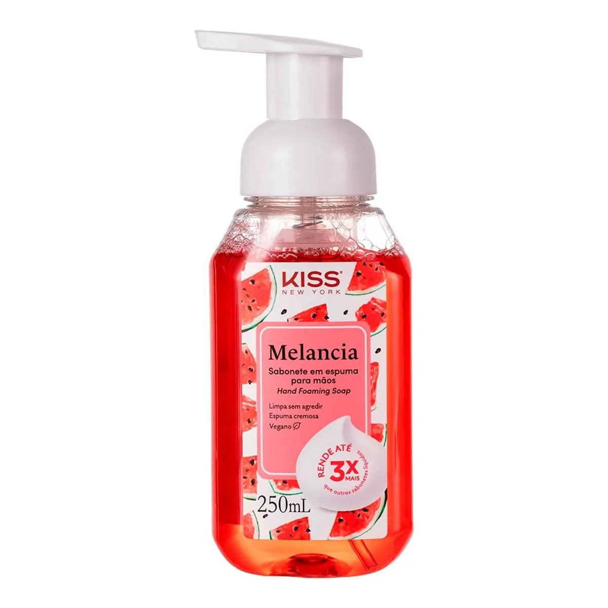 Sabonete Espuma Para As Mãos Melancia Kiss New York Frasco 250ml