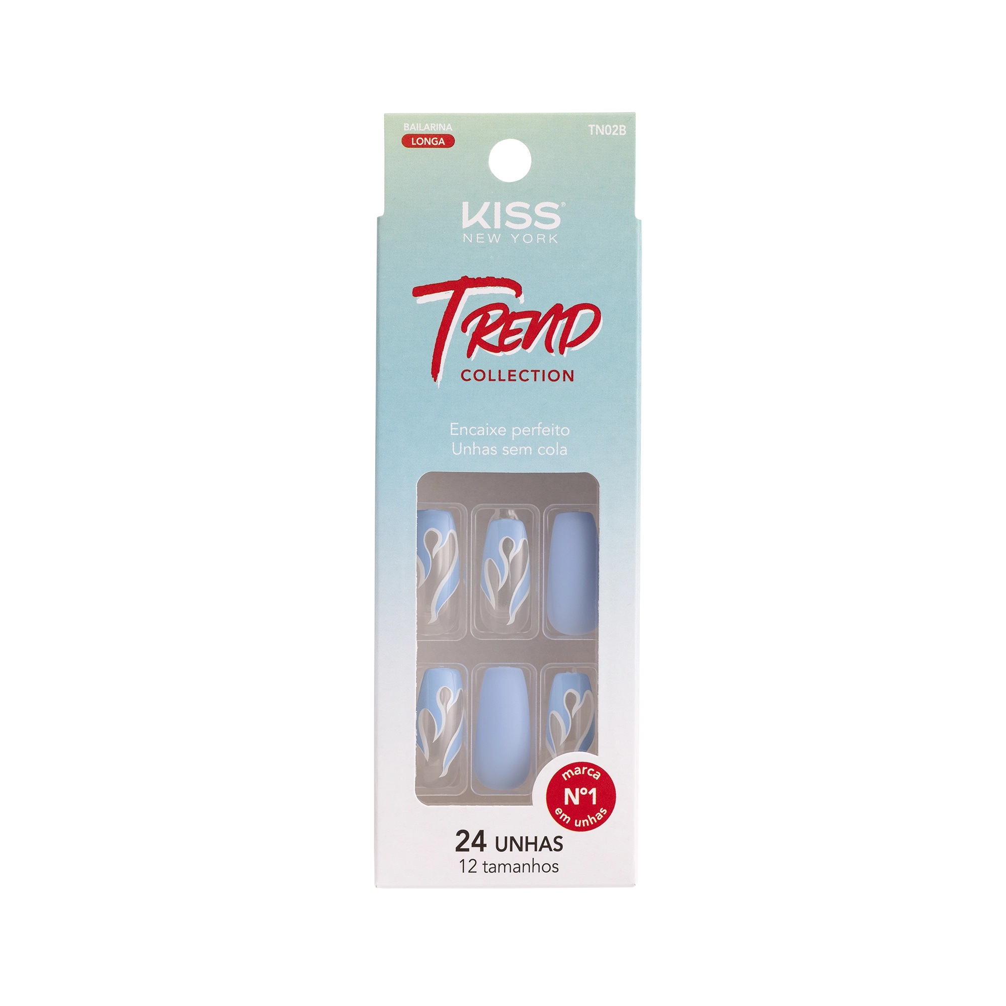 Kiss Unhas Trend Longa R.tn02b Bailarina Ocean