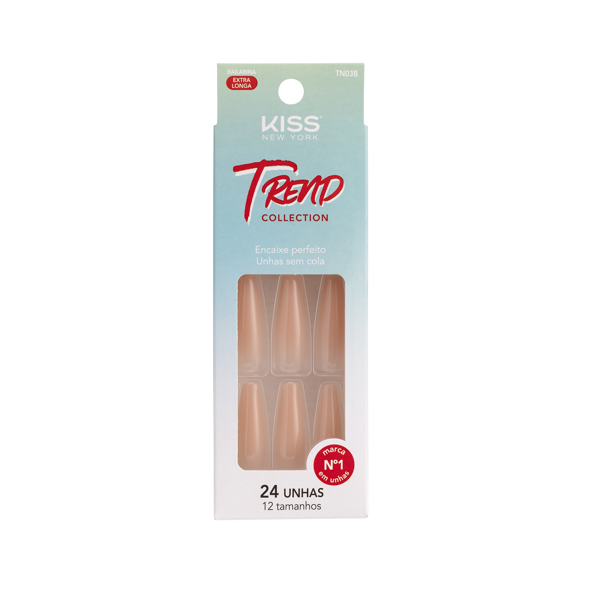 Kiss Unhas Trend Ext Longa R.tn03b Bailarina Better Nude