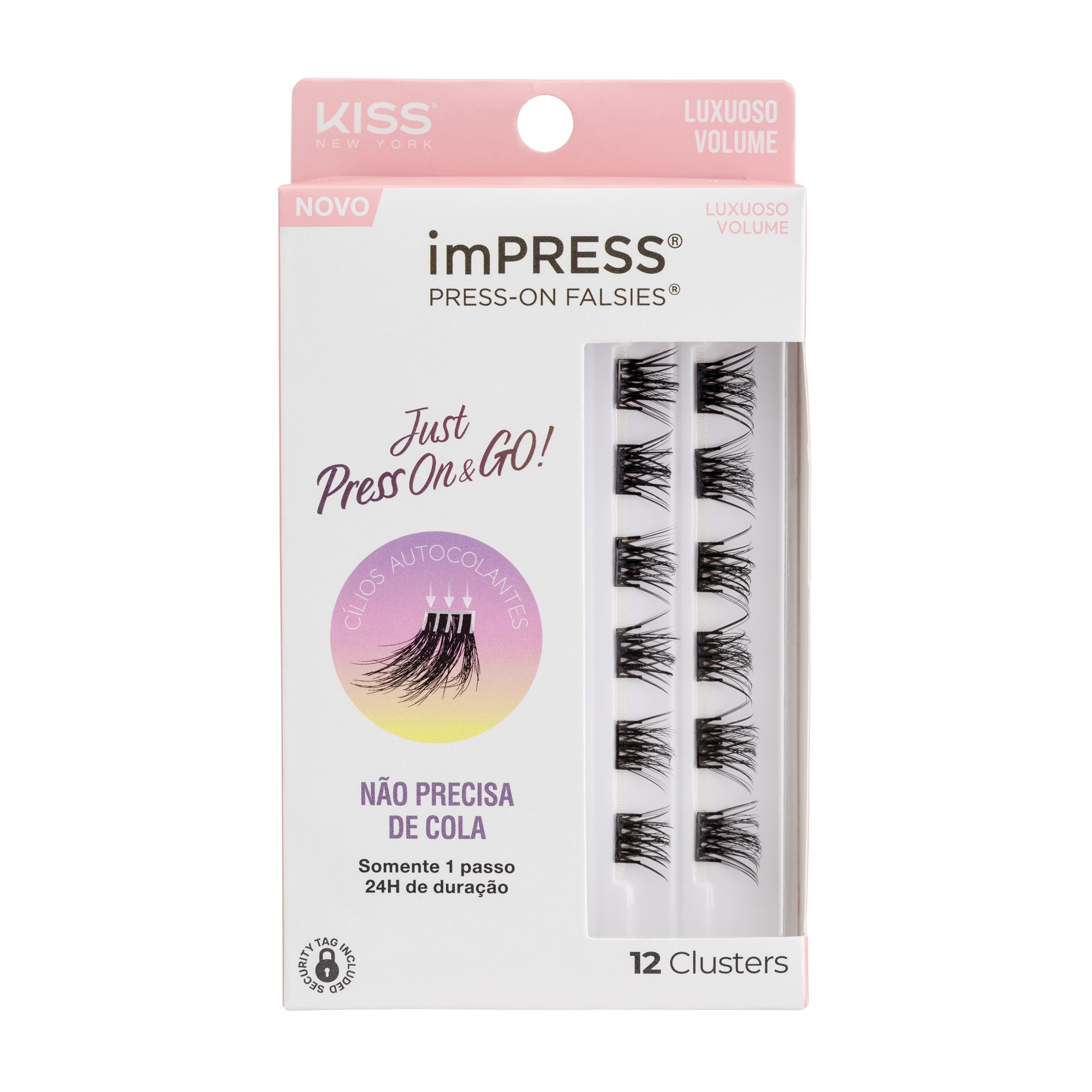 Cilios Posticos Kiss Ny Impress Mini Refil Natural 08 1un