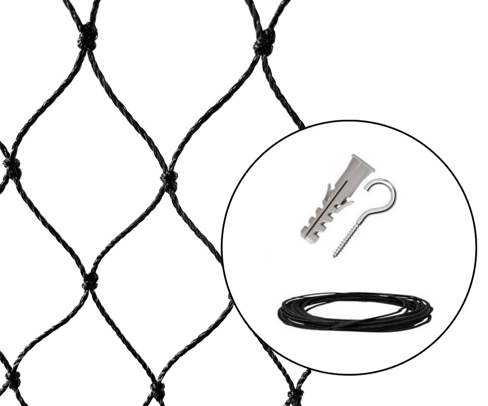 Kit Tela / Rede De Proteção 0,80x1,00m Na Cor Preta