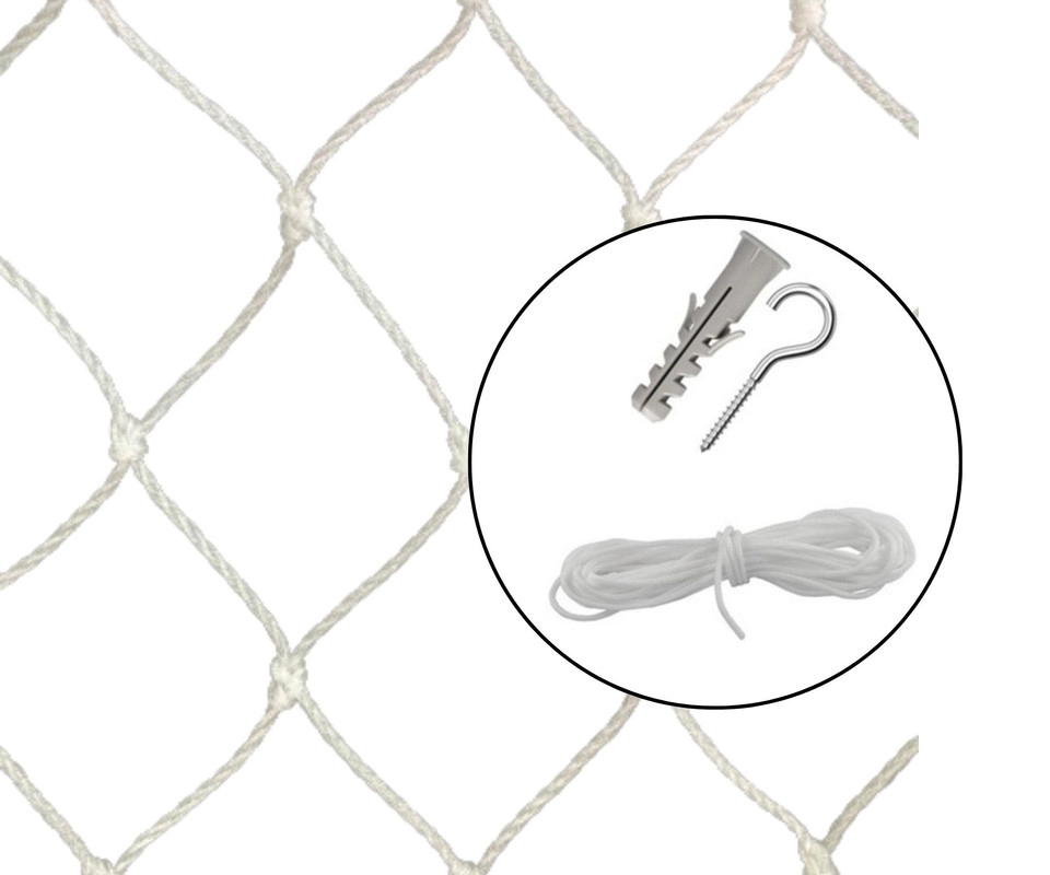 Kit Tela / Rede De Proteção 0,40x0,60m Na Cor Branca