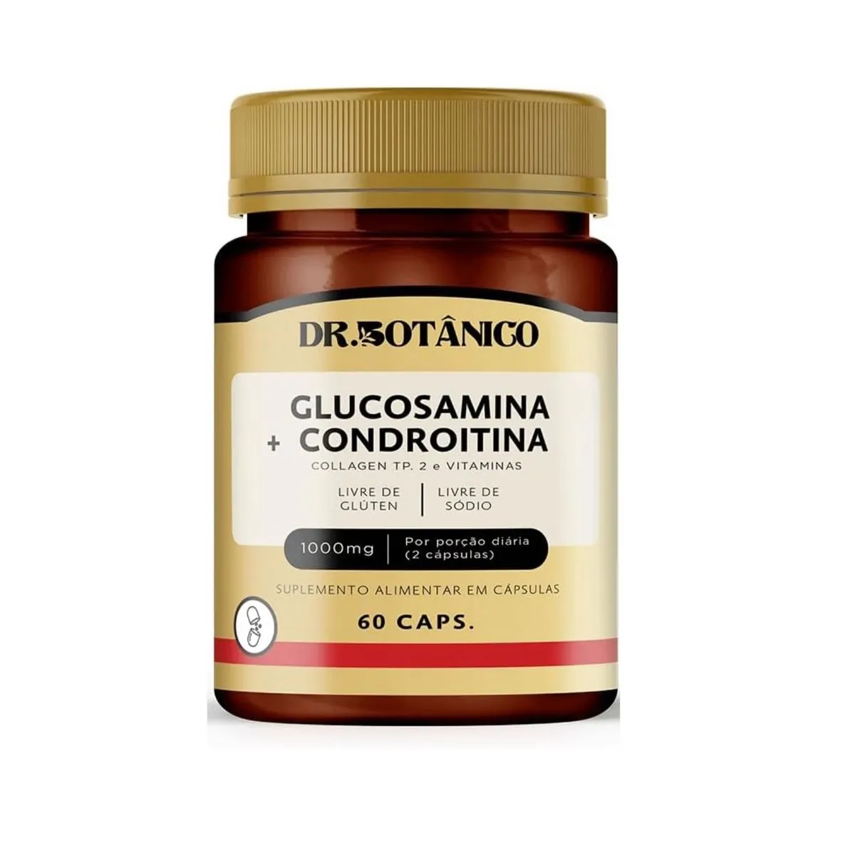 KIT 02 GLUCOSAMINA + CONDROITINA (COLLAGEN TP. 2 E VIT) 1000MG 60CAPS DR. BOTANICO