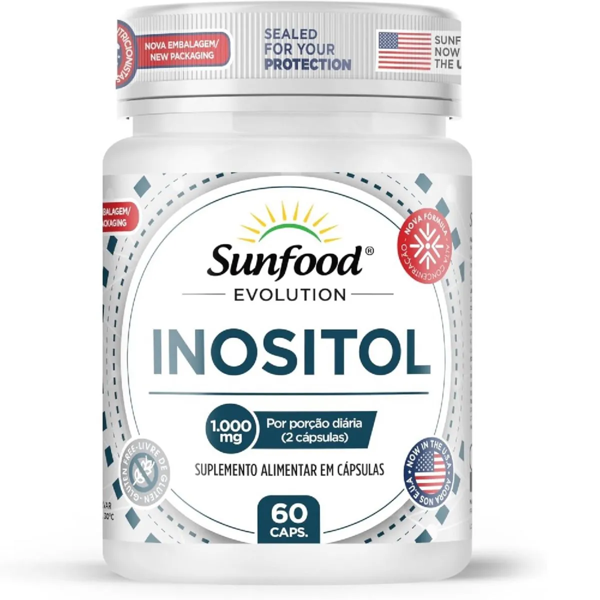 INOSITOL 1000MG 60 CAPS SUNFOOD EVOLUTION
