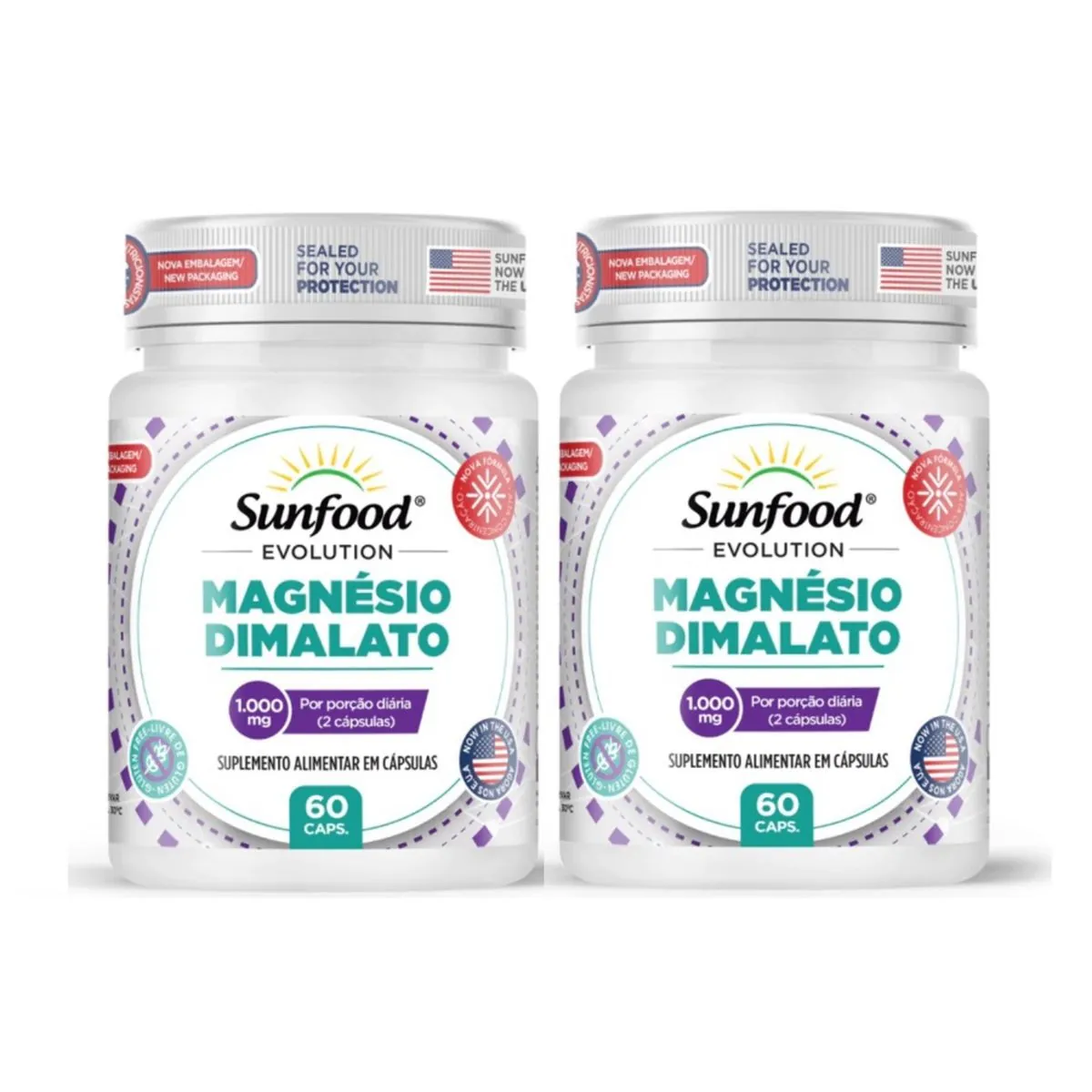 MAGNESIO DIMALATO 1000MG 60 CAPS SUNFOOD EVOLUTION