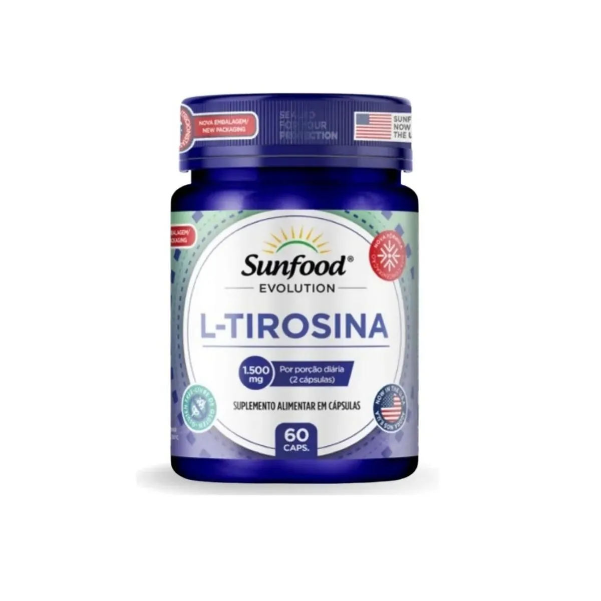 L-TIROSINA 1500MG 60 CAPSULAS SUNFOOD EVOLUTION