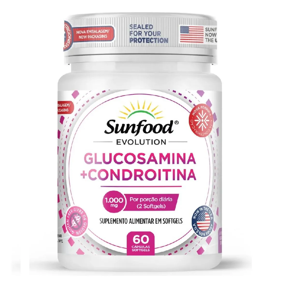 Glucosamina Condroitina 60 cáps. SunFood Evoution