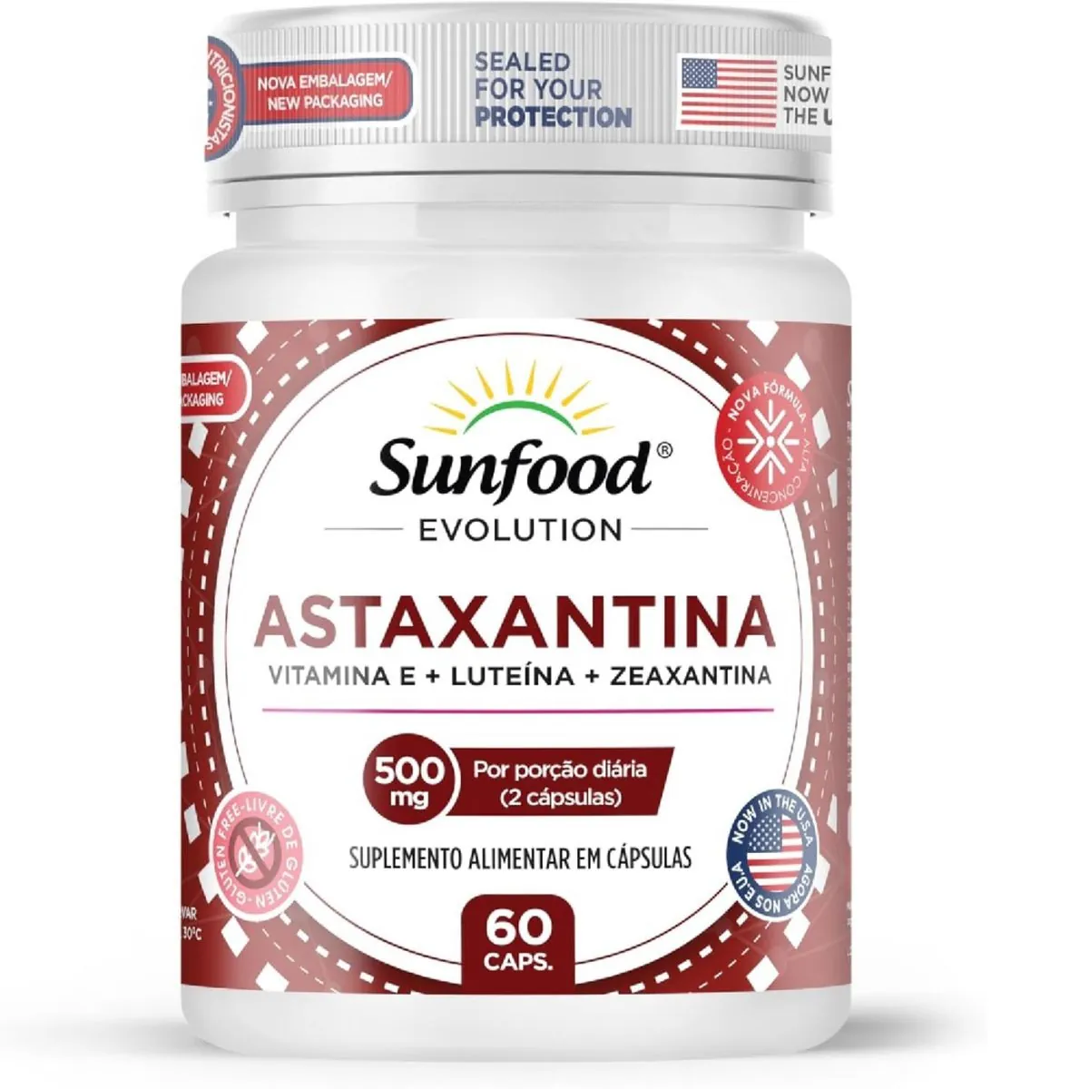 ASTAXANTINA 500MG 60 CAPSULAS SUNFOOD EVOLUTION