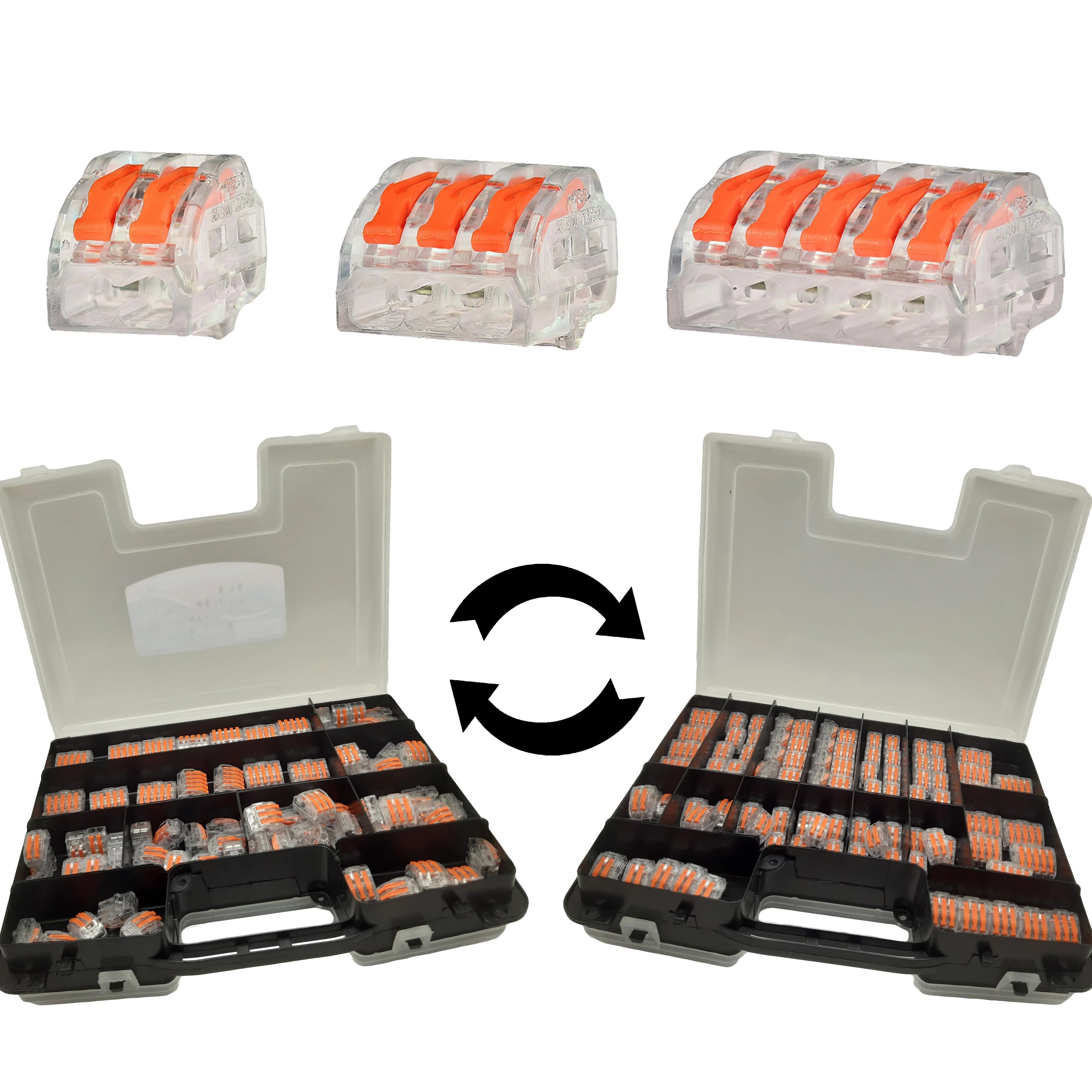 Dmti Caixa Kit 200un Conector Emenda Alavanca Rápida 2,3,5 Fios