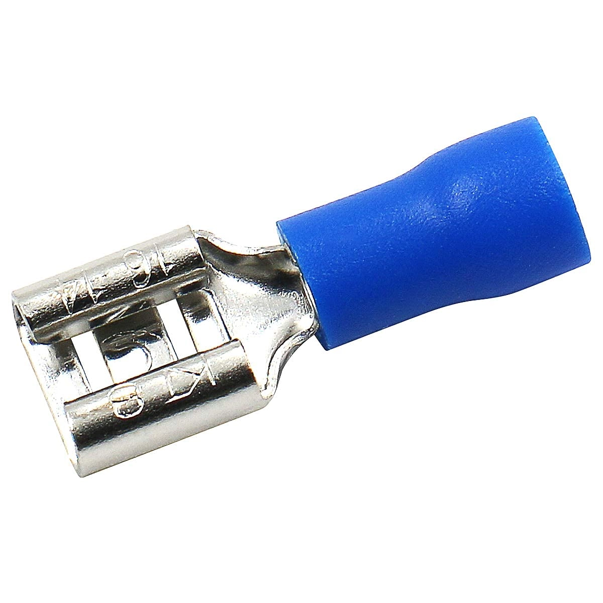 Dmti 100un Terminal Fêmea Faston Pré-isolado 1,5mm A 2,5mm Azul
