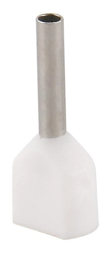 Dmti 100 X Terminal Conector Tubular Ilhós Duplo 0,5mm Branco