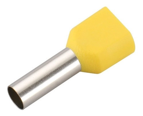 Dmti 100 X Terminal Conector Tubular Ilhós Duplo 6,0mm Amarelo