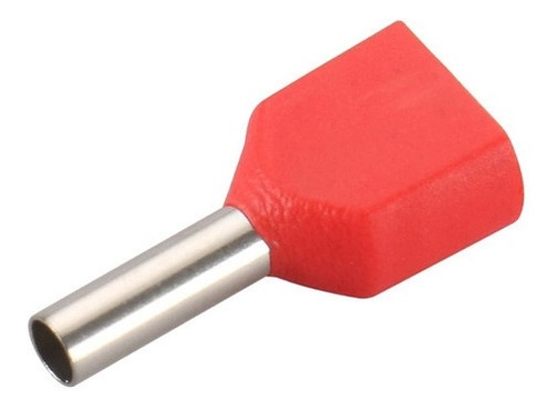 Dmti 1000 X Terminal Conector Tubular Ilhós Duplo 1,0mm Vermelho