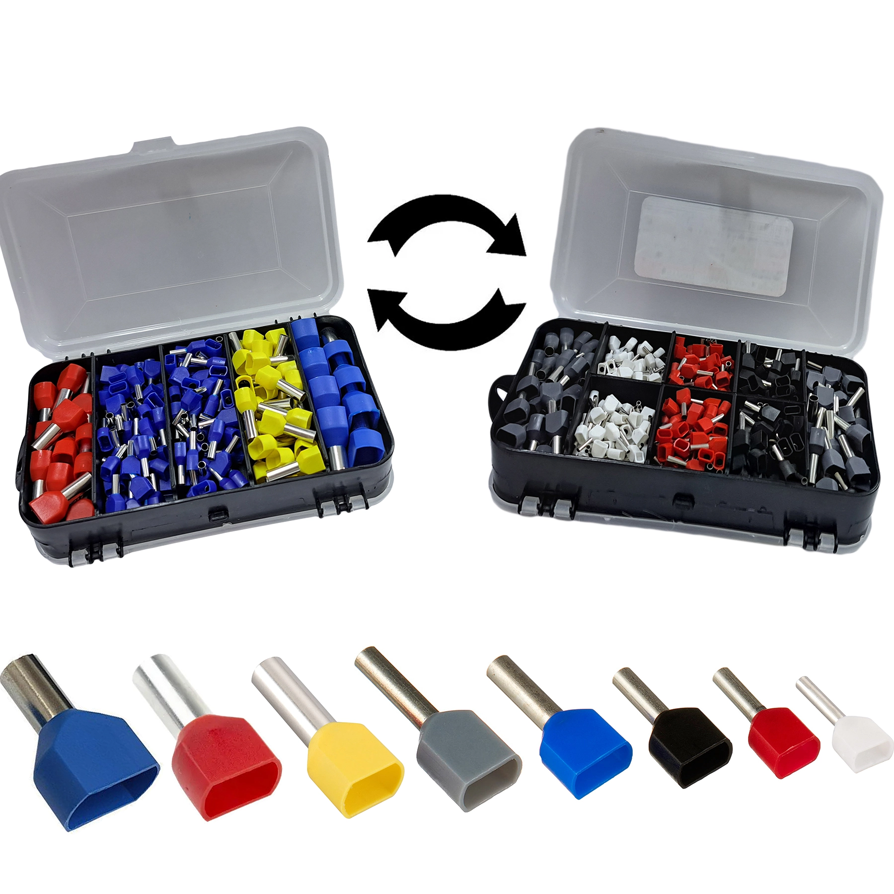 Dmti Caixa Kit Terminal Elétrico Ilhós Duplo 0,5mm A 16mm 470 Un