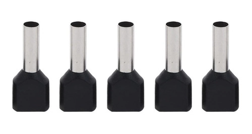 Dmti Kit 100pçs Terminal Elétrico Ilhós Tubular Duplo 1,5mm Preto