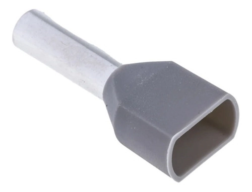 Dmti Kit 100pçs Terminal Elétrico Ilhós Tubular Duplo 4mm Cinza