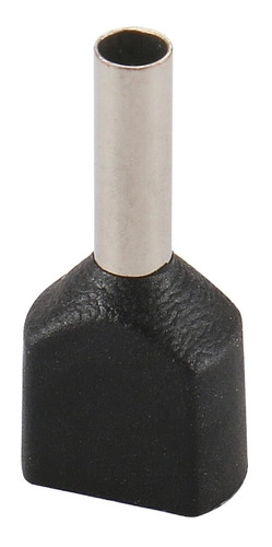 Dmti Kit 200pçs Terminal Elétrico Ilhós Tubular Duplo 1,5mm Preto