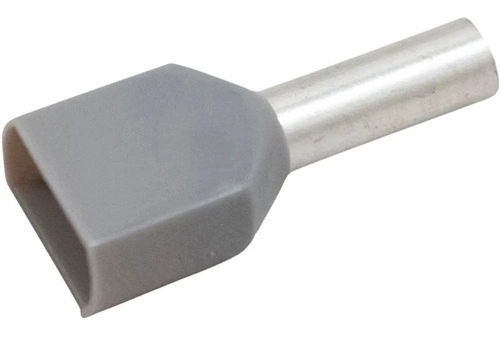 Dmti Kit 200pçs Terminal Elétrico Ilhós Tubular Duplo 4mm Cinza
