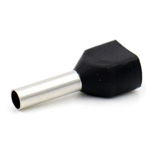 Dmti Kit 500pçs Terminal Elétrico Ilhós Tubular Duplo 1,5mm Preto