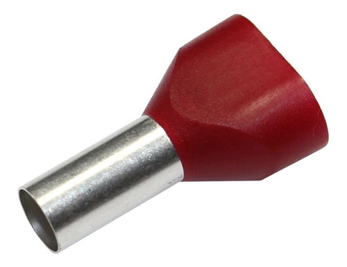 Dmti Kit 50pç Terminal Elétrico Ilhós Tubular Duplo 10mm Vermelho